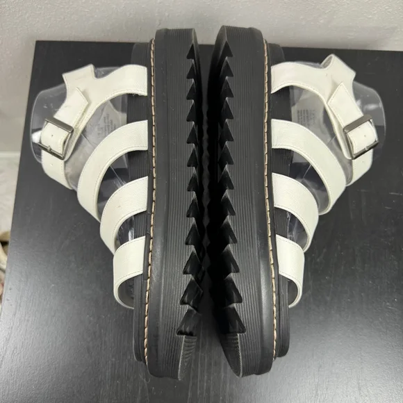 Unionbay Dulce Sandal Women 9.5 White Black Strappy Faux Leather Platform Casual - Picture 8 of 12